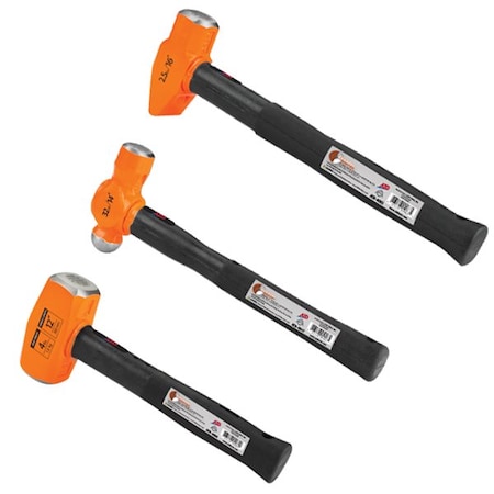 Atd Tools ATD 3-Piece Indestructible Handle Hammer Set 14033